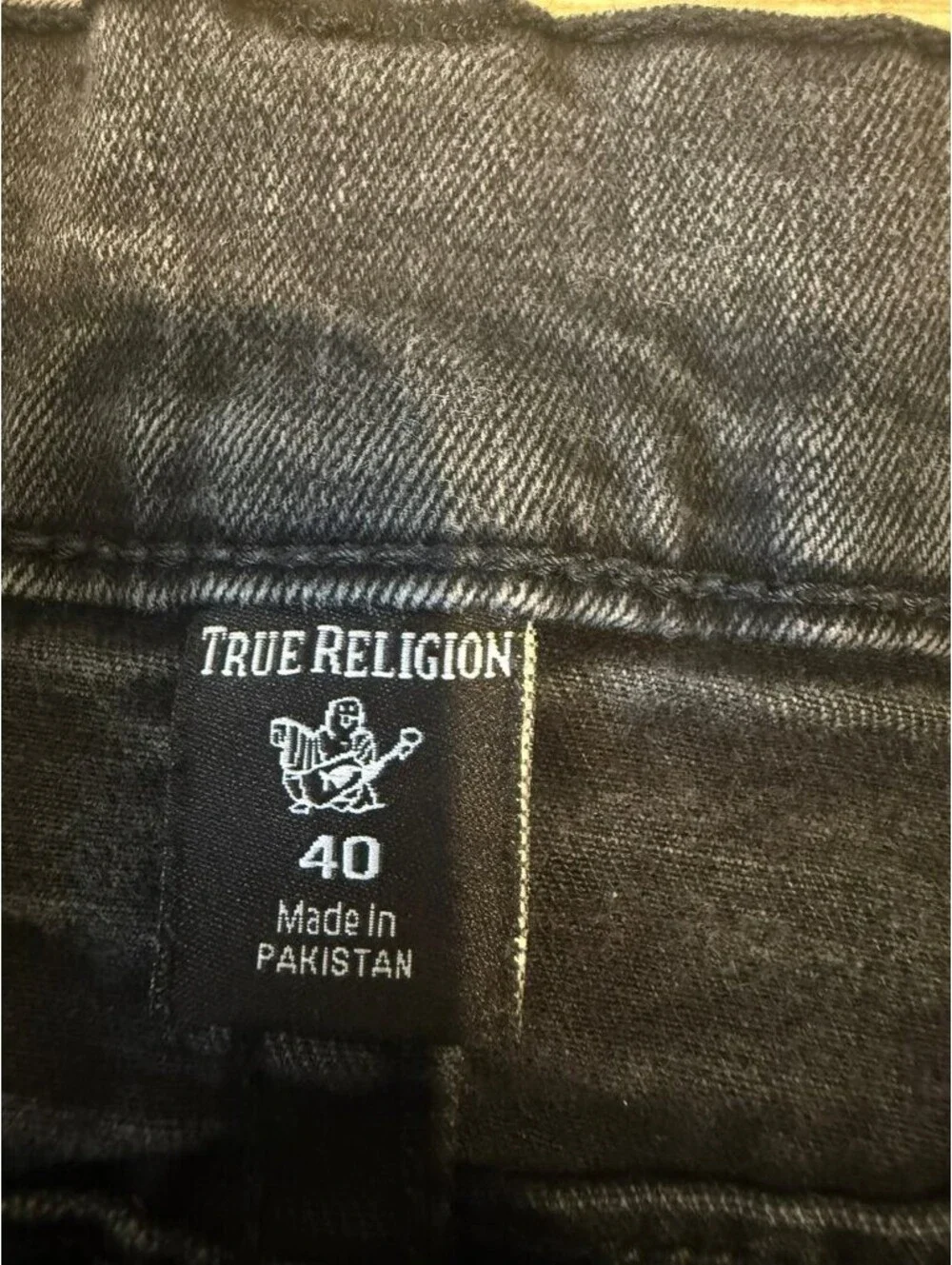 True Religion Ricky Relaxed Straight Jeans Black 40 Mens